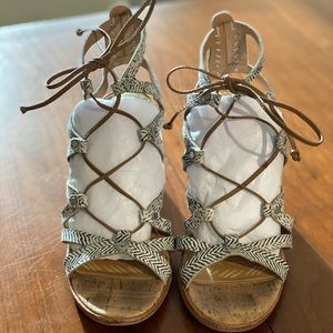 Like New Snake Skin Dolce Vita Lace Up Sandal